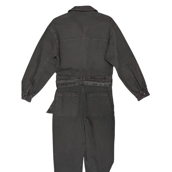 AG Adriano Goldschmied Ryleigh Utility Denim Jumpsuit Sulfur Black SM NWT $298 - Picture 7 of 13